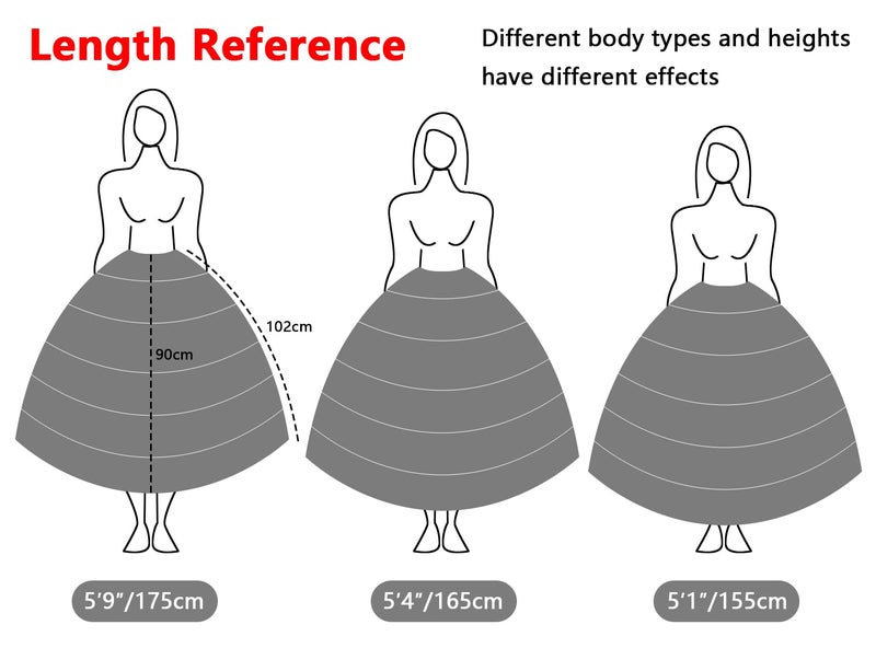 BBSET Women Crinoline Petticoat A-line 6 Hoop Skirt Slips Long Underskirt for Wedding Bridal Dress Ball Gown - Image 3